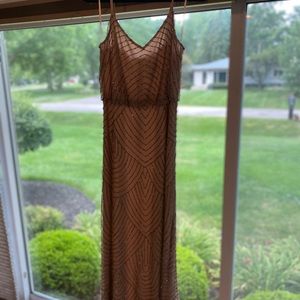 Adrianna Papell Art Deco Blouson Beaded gown